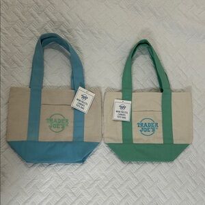 Trader Joe's Mini Pastel Canvas Tote Bags